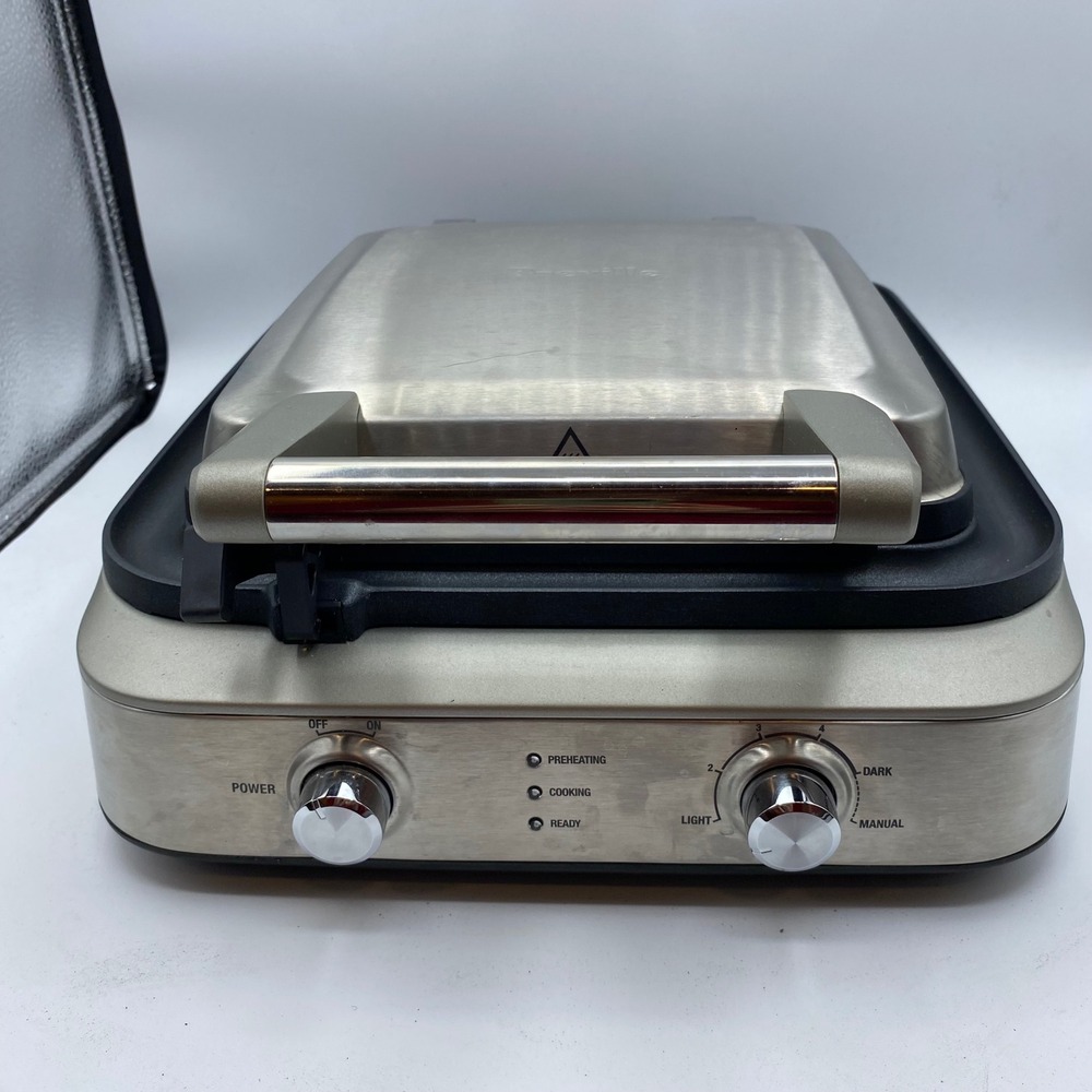 Breville 4-Slice Smart Waffle Maker BWM604 BSSUSC Silver Stainless Steel 1800W
